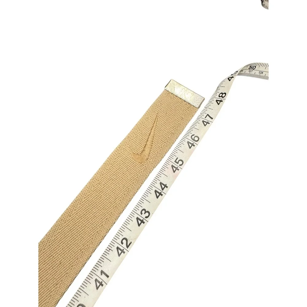 Nike Web Belt Mens OS Tan Good Canvas Flip Top Buckle Swoosh Logo Adjustable